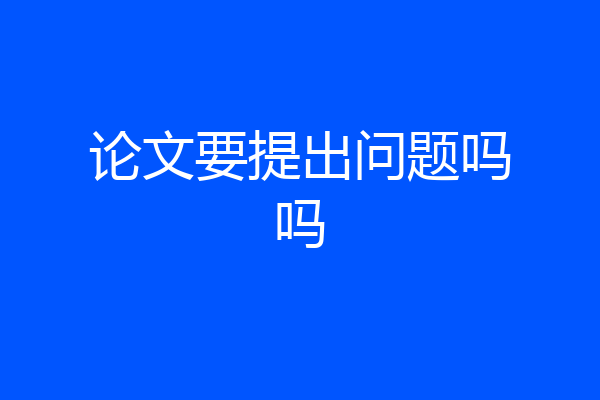 论文要提出问题吗吗