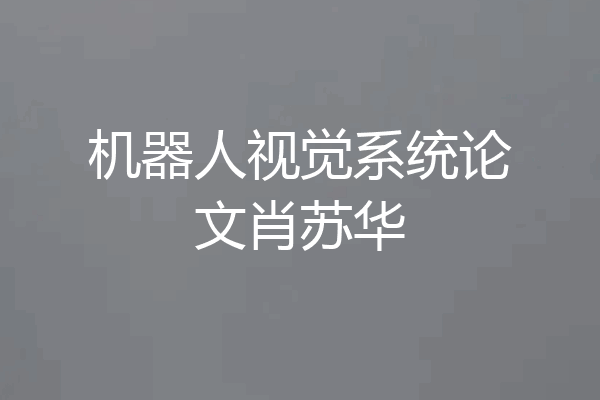 机器人视觉系统论文肖苏华