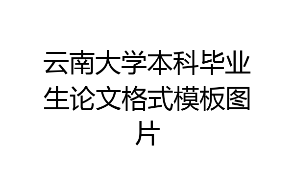 云南大学本科毕业生论文格式模板图片