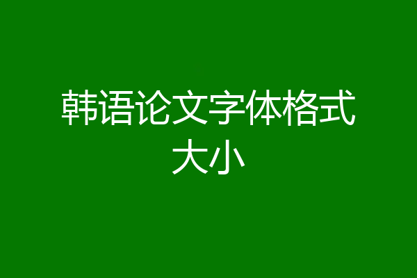 韩语论文字体格式大小