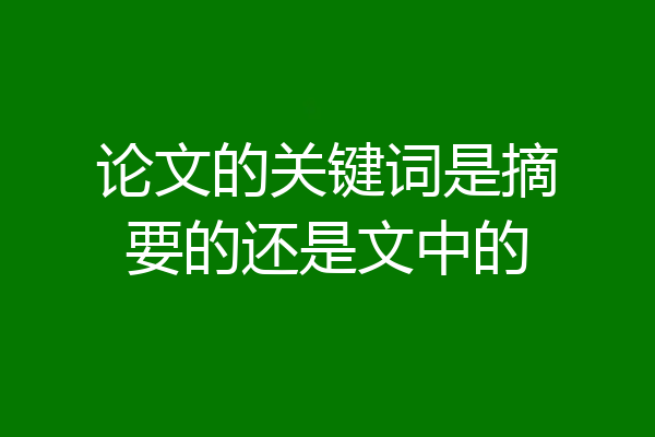 论文的关键词是摘要的还是文中的
