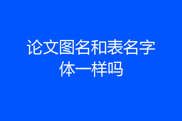 论文图名和表名字体一样吗