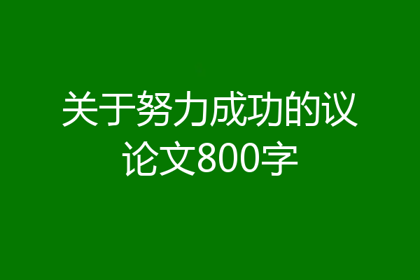 关于努力成功的议论文800字