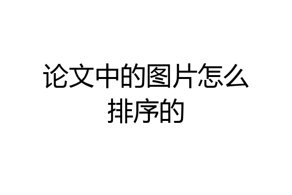 论文中的图片怎么排序的