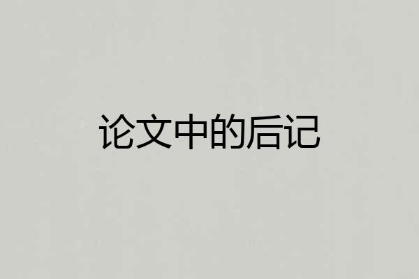 论文中的后记