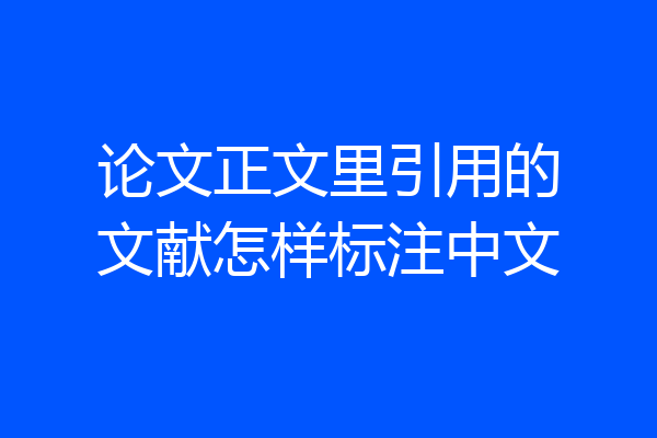论文正文里引用的文献怎样标注中文