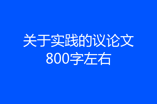 关于实践的议论文800字左右