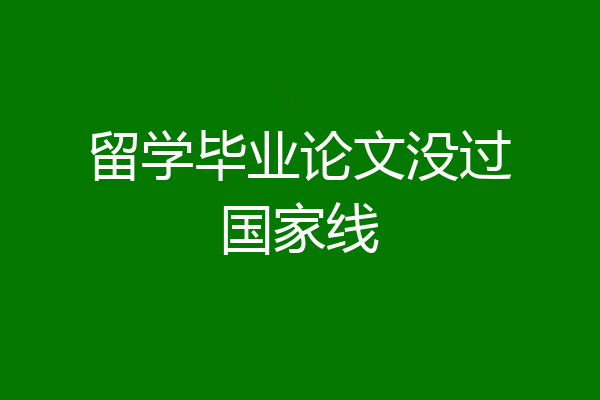 留学毕业论文没过国家线