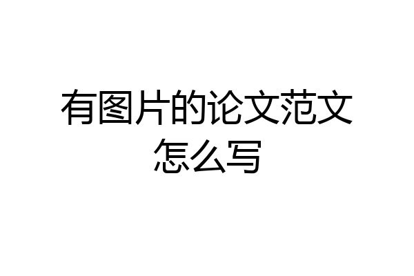 有图片的论文范文怎么写