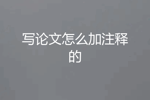 写论文怎么加注释的