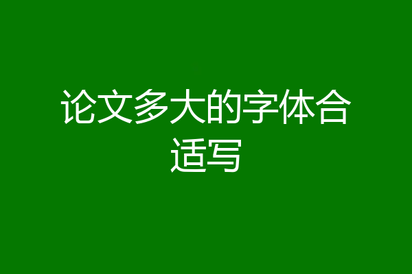 论文多大的字体合适写