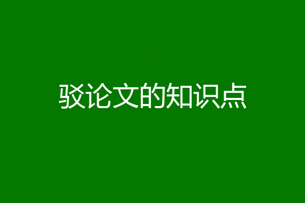驳论文的知识点