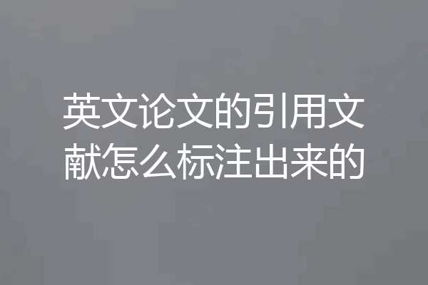 英文论文的引用文献怎么标注出来的