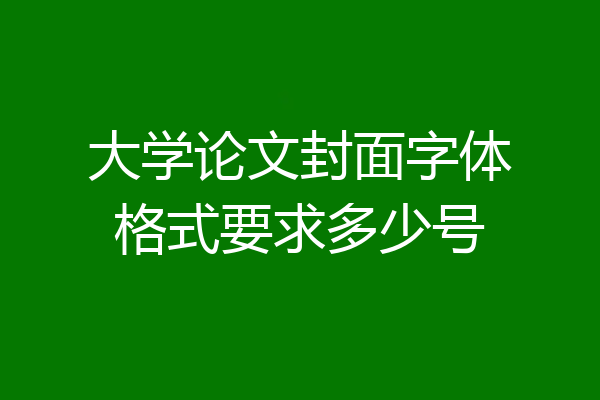 大学论文封面字体格式要求多少号