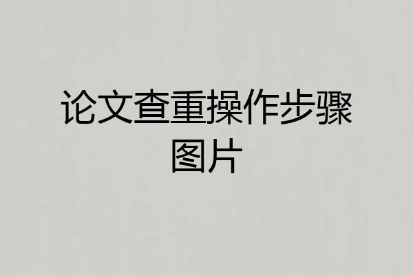 论文查重操作步骤图片