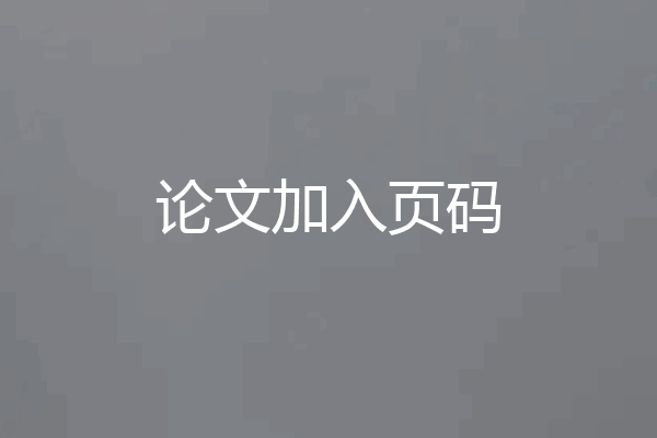 论文加入页码