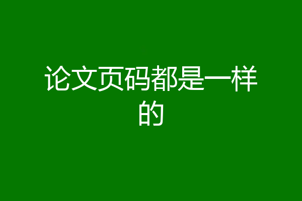 论文页码都是一样的
