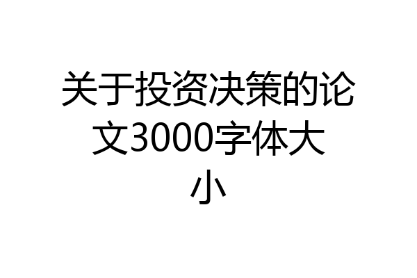 关于投资决策的论文3000字体大小