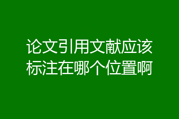 论文引用文献应该标注在哪个位置啊