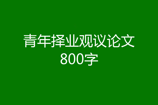 青年择业观议论文800字