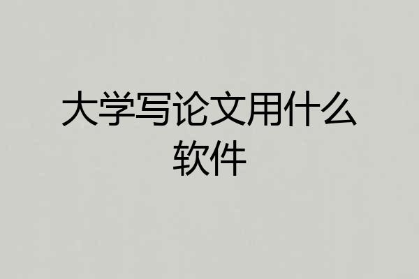 大学写论文用什么软件