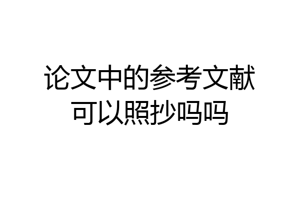 论文中的参考文献可以照抄吗吗
