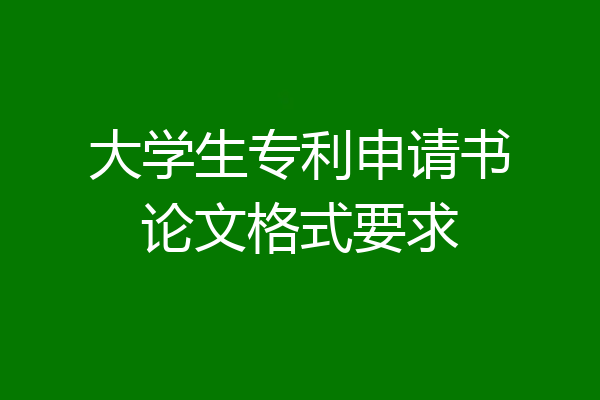 大学生专利申请书论文格式要求