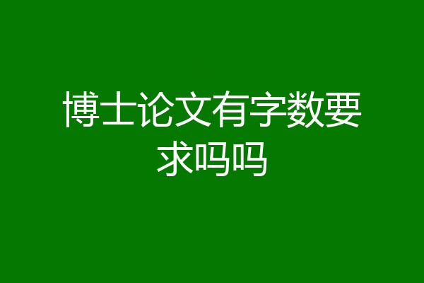 博士论文有字数要求吗吗