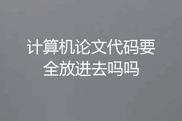 计算机论文代码要全放进去吗吗