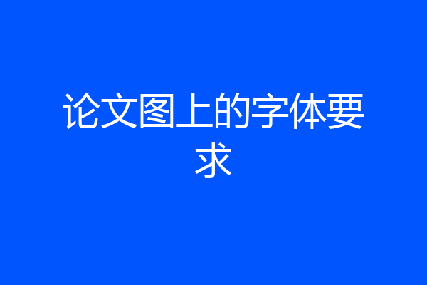 论文图上的字体要求