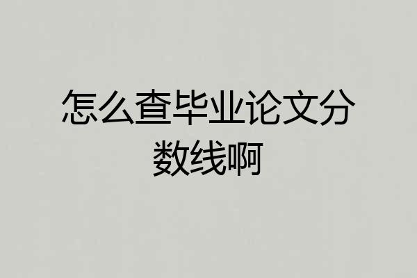 怎么查毕业论文分数线啊