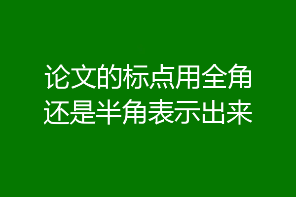 论文的标点用全角还是半角表示出来