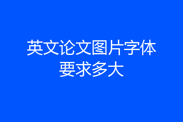 英文论文图片字体要求多大
