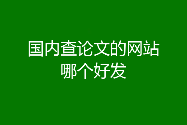 国内查论文的网站哪个好发