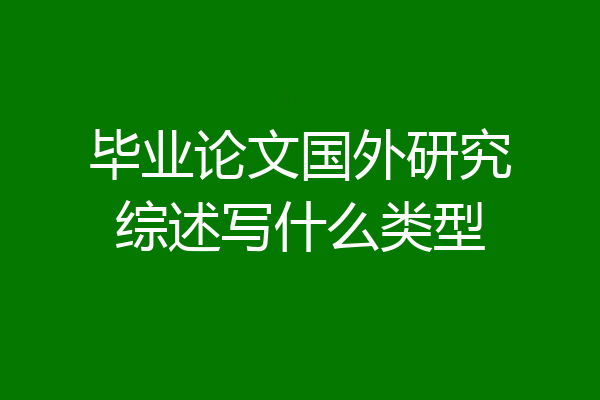 毕业论文国外研究综述写什么类型