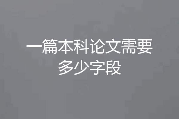 一篇本科论文需要多少字段