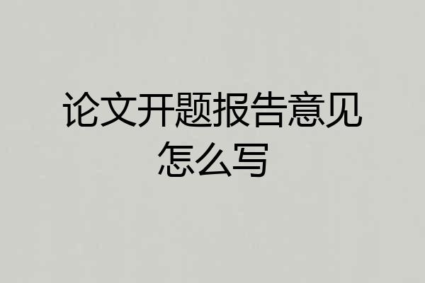 论文开题报告意见怎么写