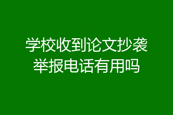 学校收到论文抄袭举报电话有用吗