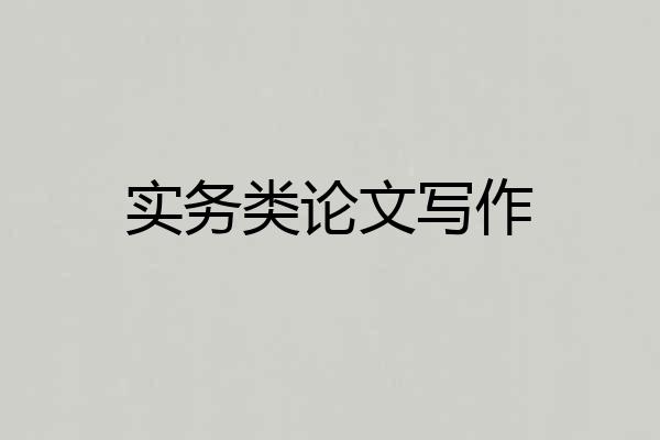 实务类论文写作