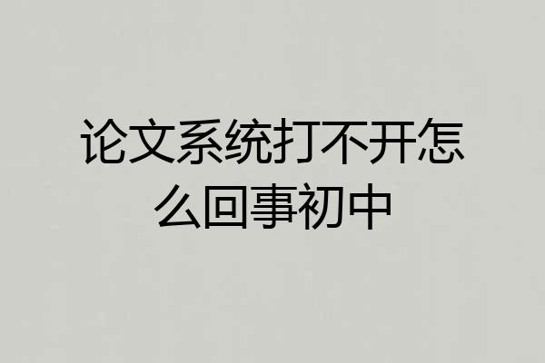 论文系统打不开怎么回事初中
