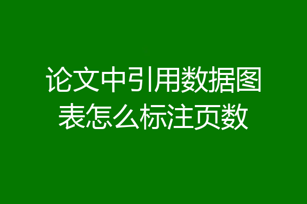 论文中引用数据图表怎么标注页数