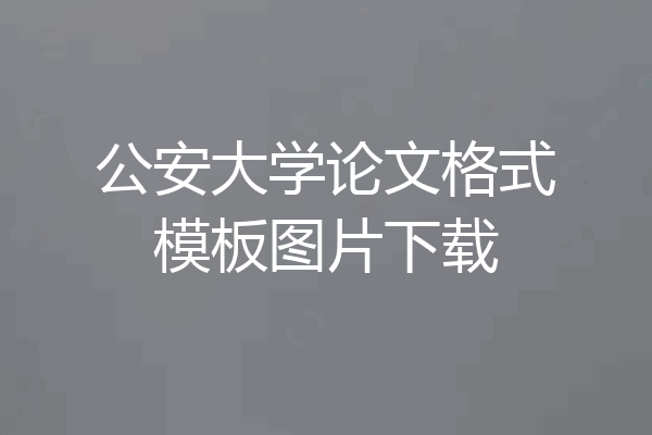 公安大学论文格式模板图片下载