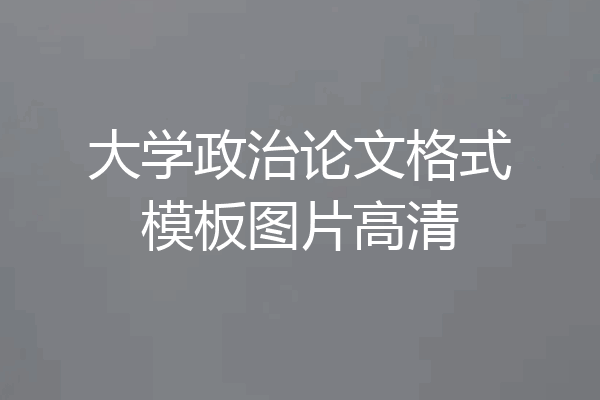 大学政治论文格式模板图片高清