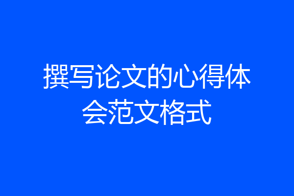 撰写论文的心得体会范文格式