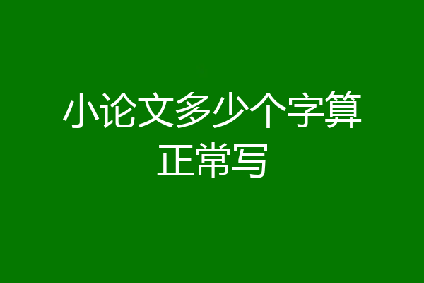 小论文多少个字算正常写