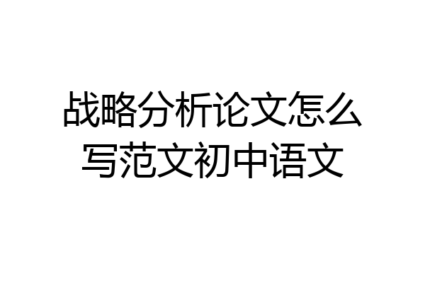 战略分析论文怎么写范文初中语文