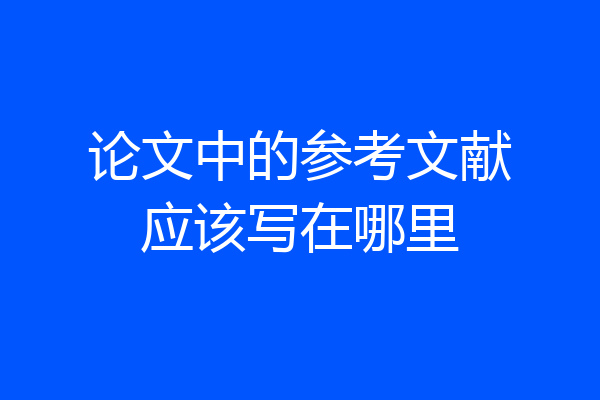 论文中的参考文献应该写在哪里