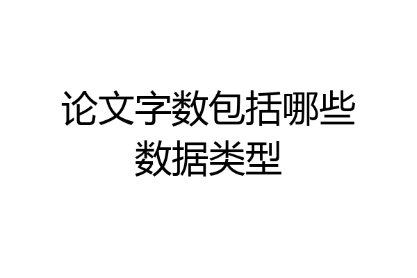 论文字数包括哪些数据类型