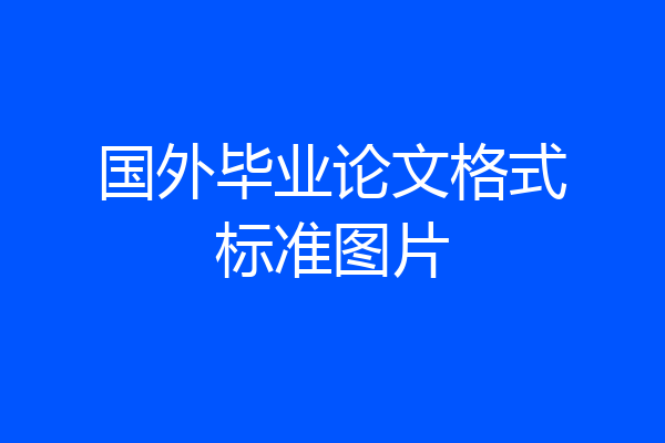 国外毕业论文格式标准图片