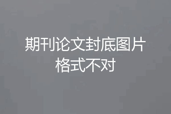 期刊论文封底图片格式不对